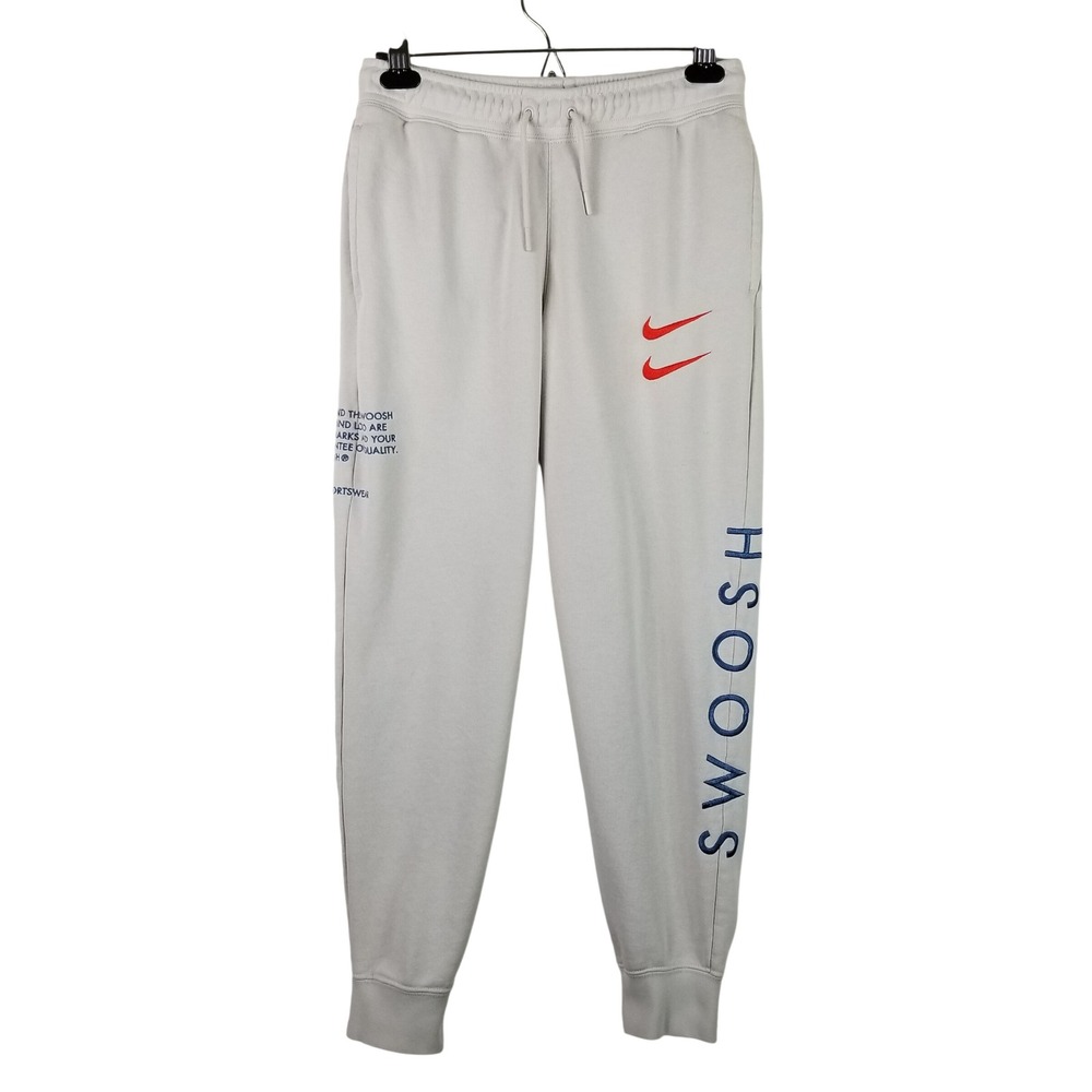 Nike Men's NSW Double Swoosh Fleece Jogger Pants DJ0467-104 Sz S Gray Sweatpants